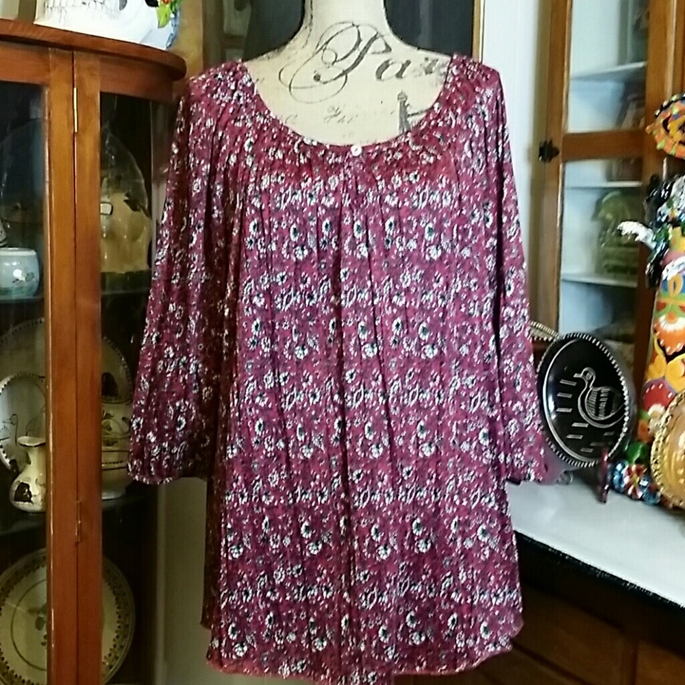 Faded Glory Peasant Top 2X